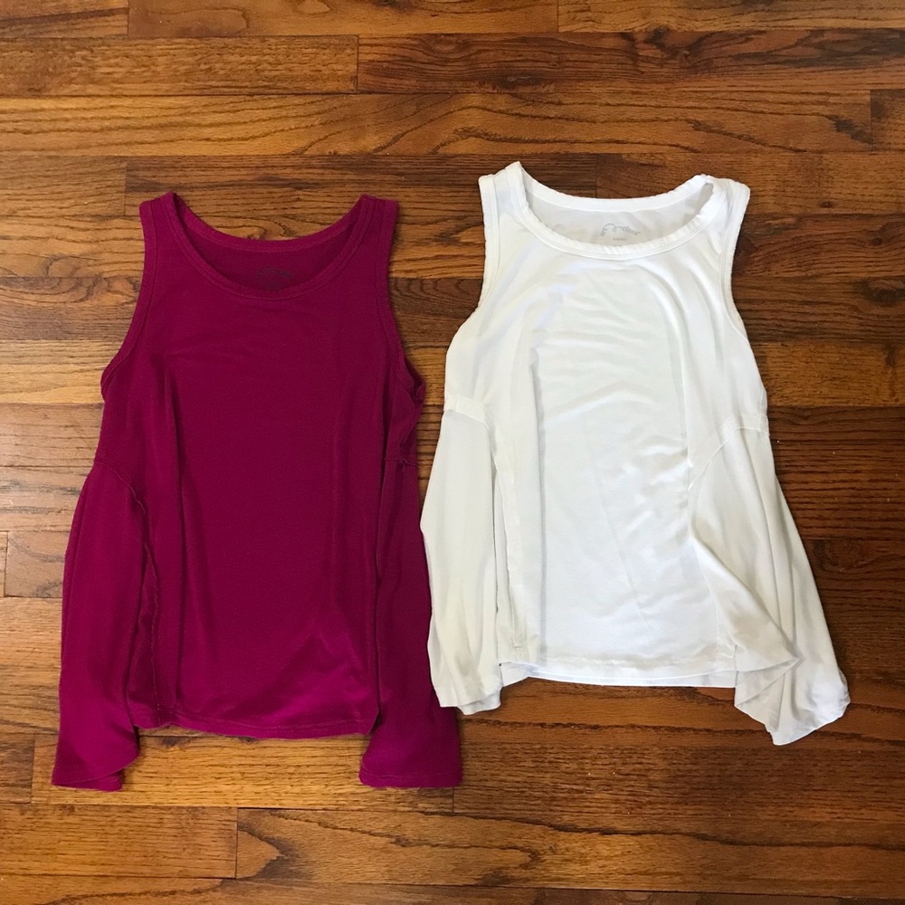 Bundle Girls Set 2 Art Class Tank Tops Shirts Blouse White & Maroon / Burgundy …